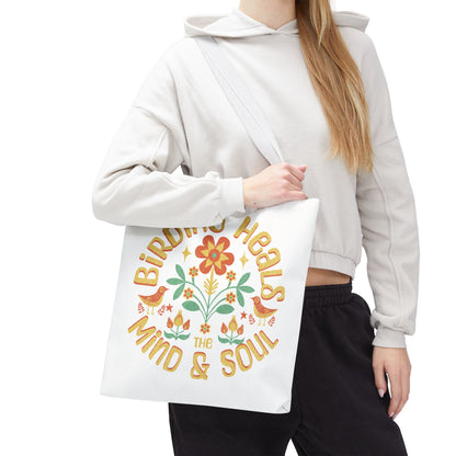 Birding Heals Tote Bag - Inspirational Eco-Friendly Carryall for Nature Lovers