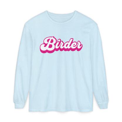 Pink Birder Unisex Garment-dyed Long Sleeve T-Shirt