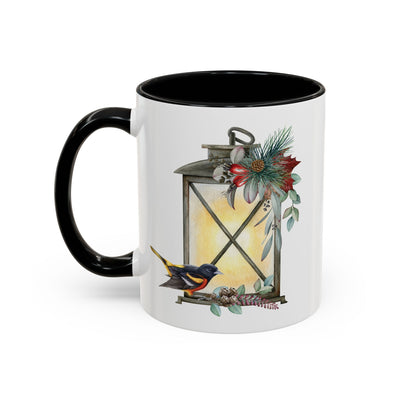 Cozy Christmas Lantern Accent Coffee Mug – Perfect Gift for Bird Lovers