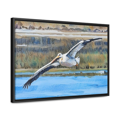 Framed Pelican Canvas Art | Nature Wall Decor