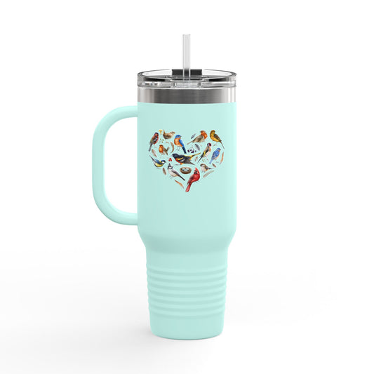 Bird Heart Insulated Travel Mug, 40oz