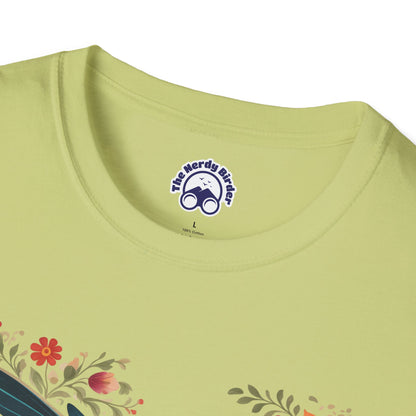 Hummingbird in Bloom – Artistic Nature Unisex Softstyle T-Shirt
