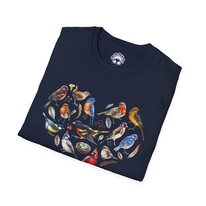 Bird Heart Unisex Softstyle T-Shirt - Heart Design
