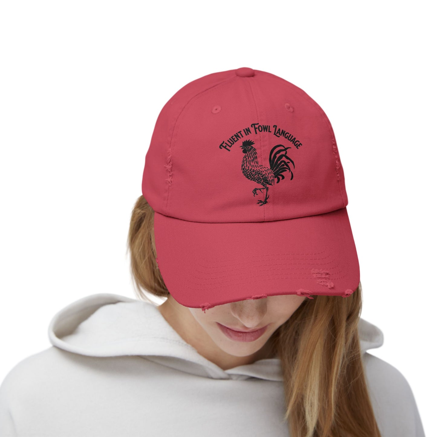 The Nerdy Birder Fluent In Fowl Language Vintage Style Hat - Unisex Distressed Cap