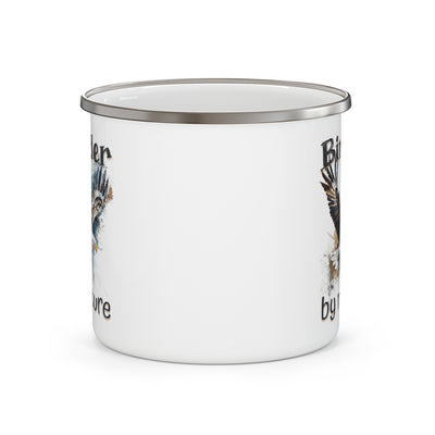 Birder by Nature Enamel Camping Mug - Adventure Awaits