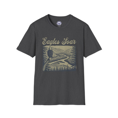 Eagles Soar Unisex Softstyle T-Shirt - Nature Inspired Graphic Tee