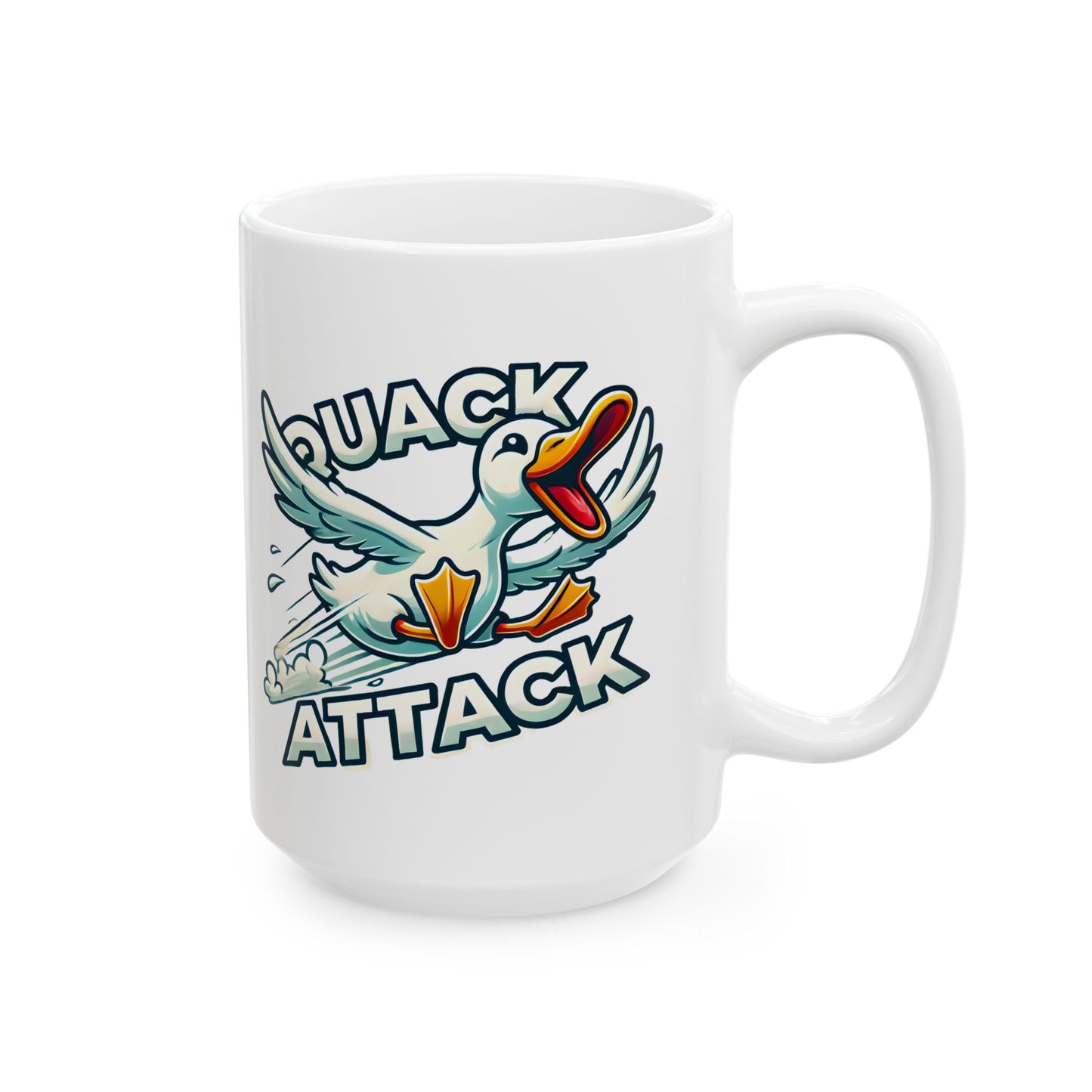 Mug - Quack Attack Duck Design Ceramic Cup (11oz, 15oz)