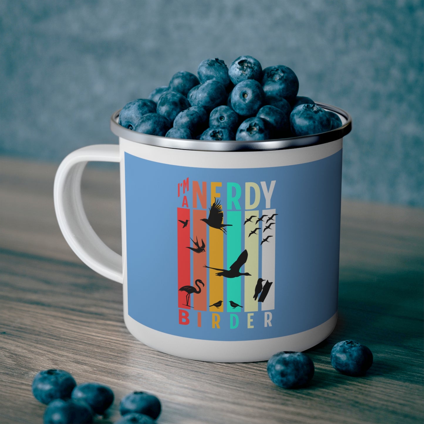 I'm a Nerdy Birder Enamel Camping Mug - Perfect for Birdwatching Enthusiasts, Ideal Gift for Nature Lovers