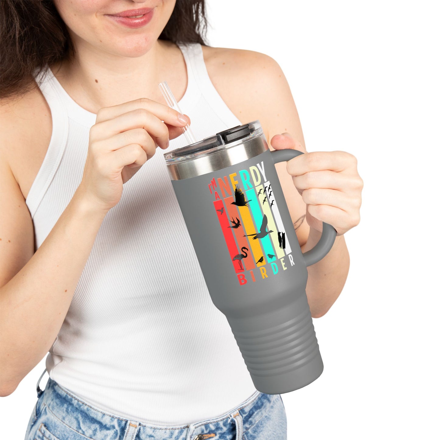 I'm A Nerdy Birder Insulated Travel Mug, 40oz