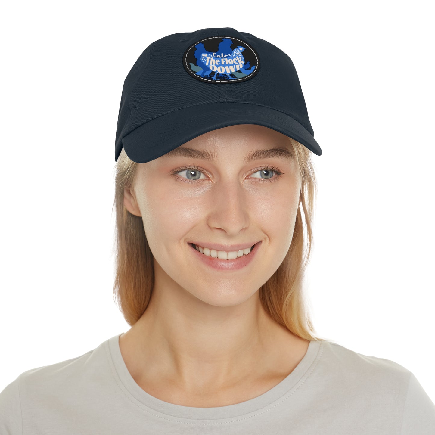 The Nerdy Birder - "Calm The Flock Down" Dad Hat, Leather Patch Cap, Perfect Gift for Dads, Nature Lovers, Casual Style Cap, Summer Accessories