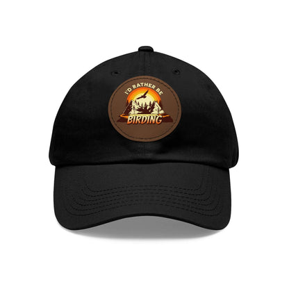 The Nerdy Birder - "I'd Rather be Birding" Dad Hat, Leather Patch Cap, Perfect Gift for Dads, Nature Lovers, Casual Style Cap, Summer Accessories