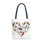 Bird Lovers Tote Bag - Colorful Heart Design for Nature Enthusiasts
