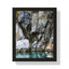 Serene Nature Framed Vertical Poster - Coastal Rock Reflection Art