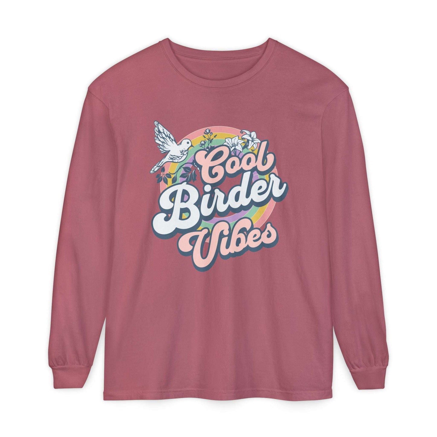 Cool Birder Vibes Long Sleeve T-Shirt for Bird Lovers