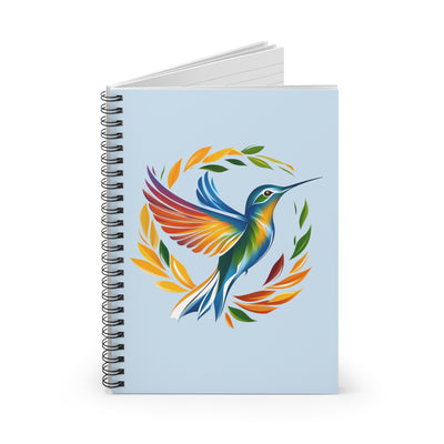 Hummingbird Rainbow Spiral Notebook Blue