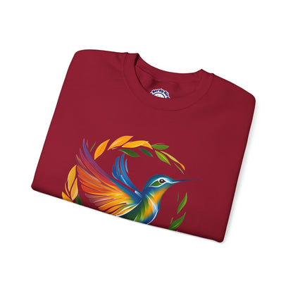 Hummingbird Rainbow Graphic Unisex Crewneck Sweatshirt