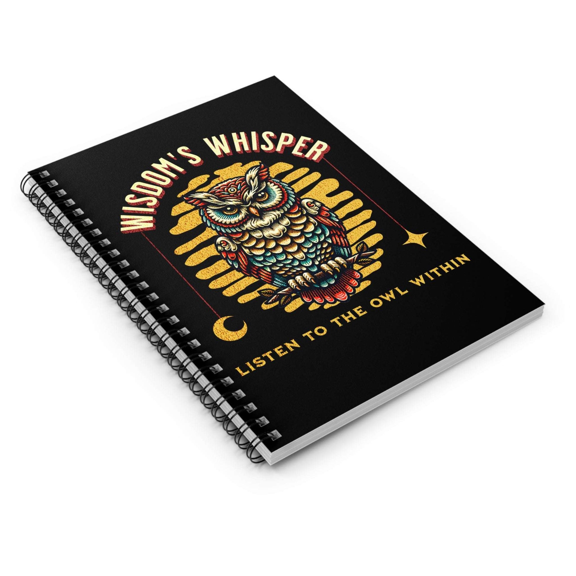 Wisdom's Whisper Spiral Notebook - Owl Design for Creative Minds