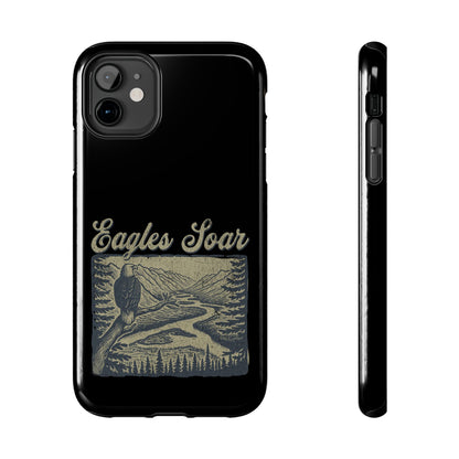 The Nerdy Birder - Eagles Soar Tough Phone Case, Nature Lover Gift, Hiking Accessory, Wildlife Enthusiast, Adventure Protection Case