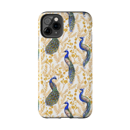 Elegant Peacock Tough Phone Case - Stylish Protection for Nature Lovers