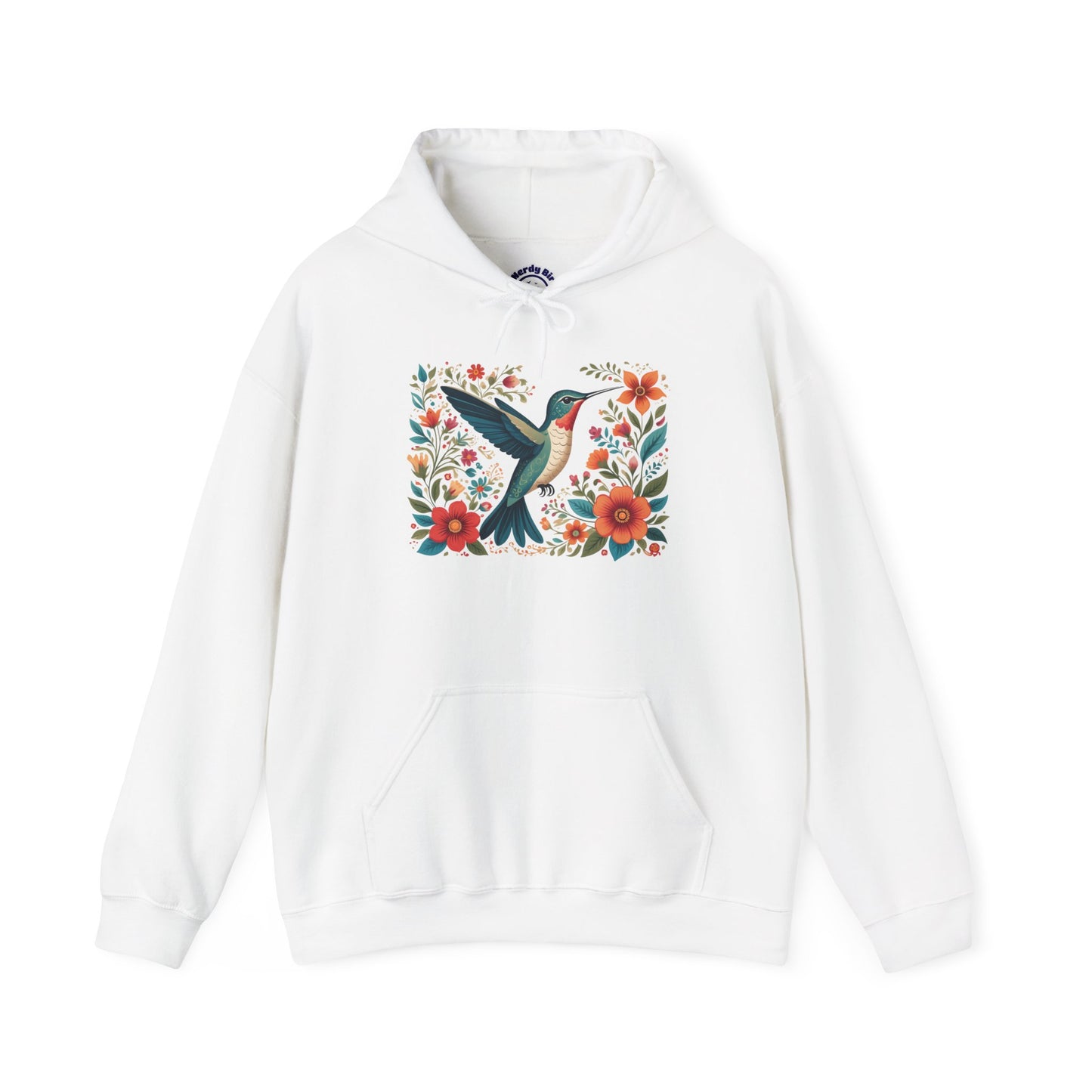 Hummingbird In Bloom Hoodie - Cozy Sweatshirt for Nature Lovers