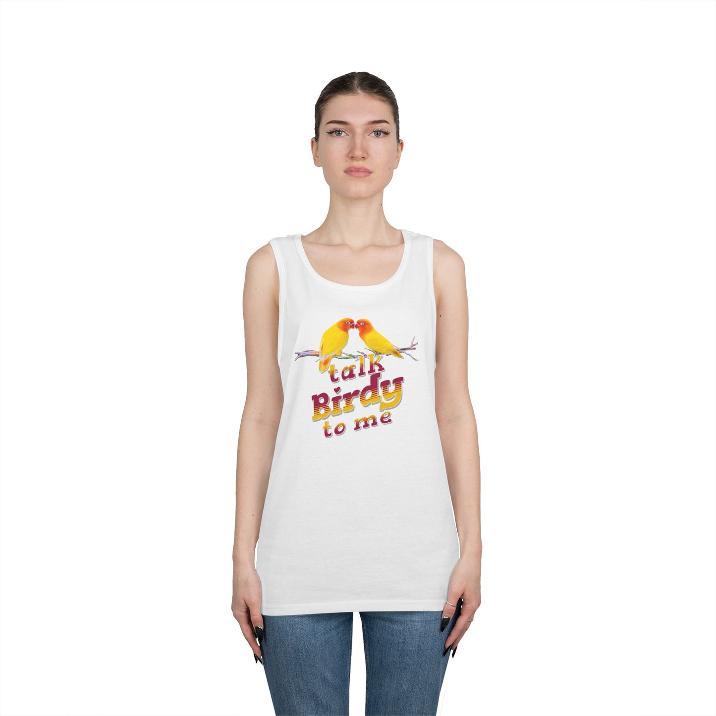 Talk Birdy To Me Tank Top, Gift for Bird Lovers, Unisex Summer Wear, Nature Lover's Apparel, Fun Casual Tank
