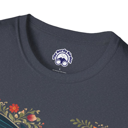 Hummingbird in Bloom – Artistic Nature Unisex Softstyle T-Shirt