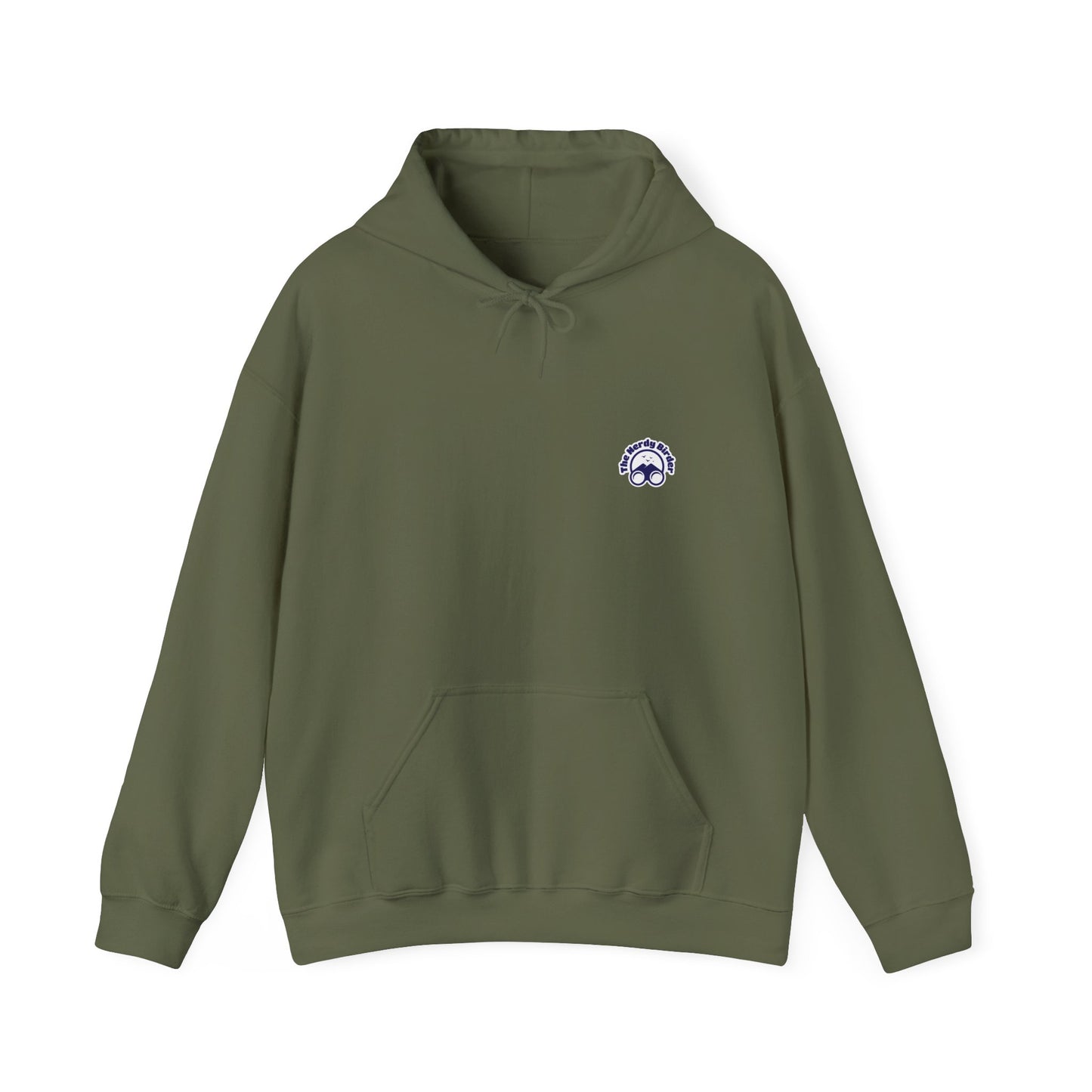 The Nerdy Birder - "Bird!" Back Design Unisex Hoodie - Cozy Sweatshirt for Nature Lovers