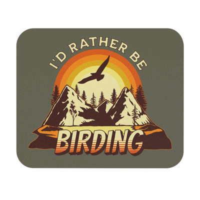 I'd Rather Be Birding Mouse Pad - Nature-Inspired Design for Bird Lovers