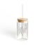 The Nerdy Birder Elegant Peacock 16oz Sipper Glass With Bamboo Lid