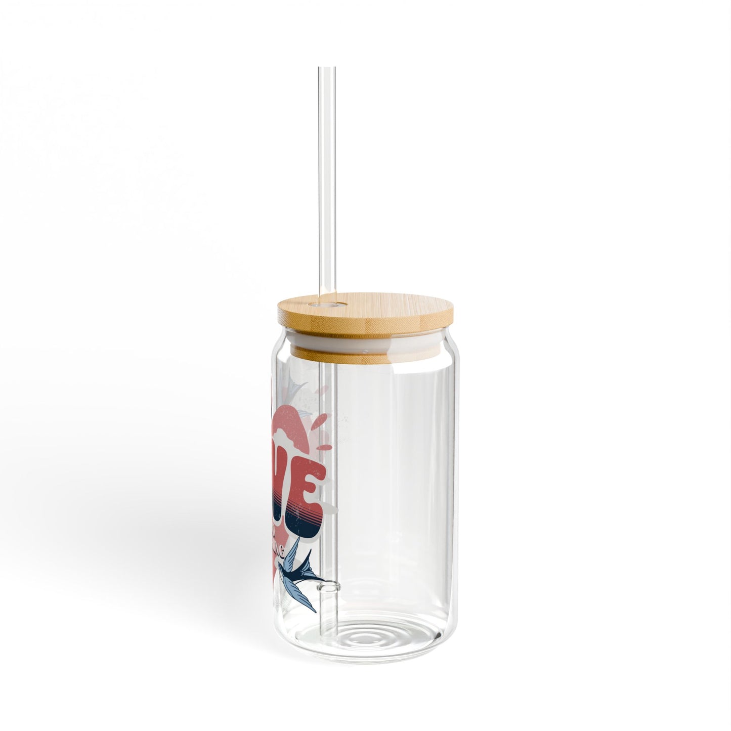 The Nerdy Birder I Love Birdwatching 16oz Sipper Glass With Bamboo Lid