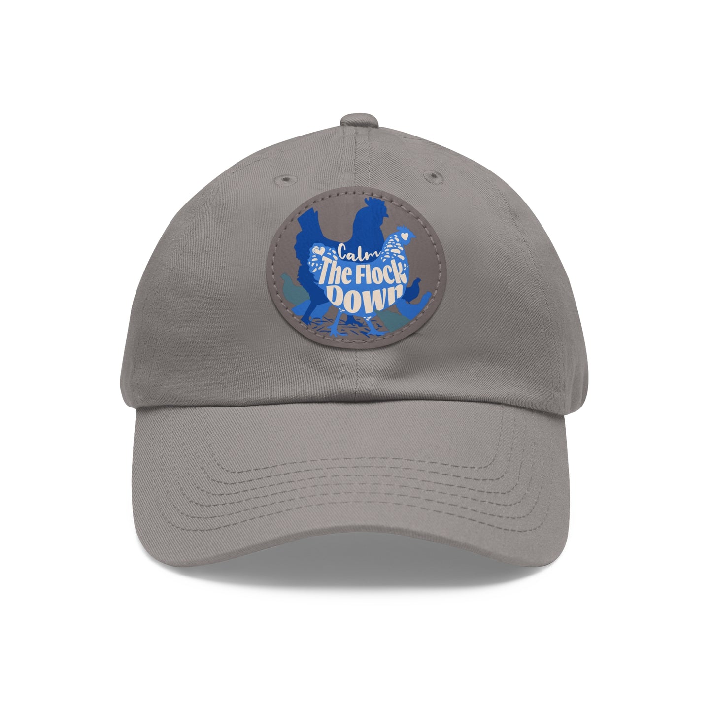 The Nerdy Birder - "Calm The Flock Down" Dad Hat, Leather Patch Cap, Perfect Gift for Dads, Nature Lovers, Casual Style Cap, Summer Accessories