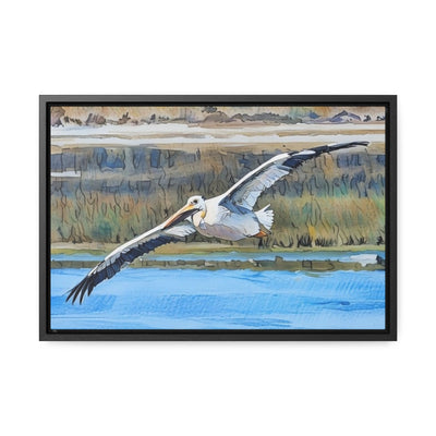 Framed Pelican Canvas Art | Nature Wall Decor