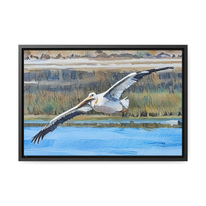 Framed Pelican Canvas Art | Nature Wall Decor
