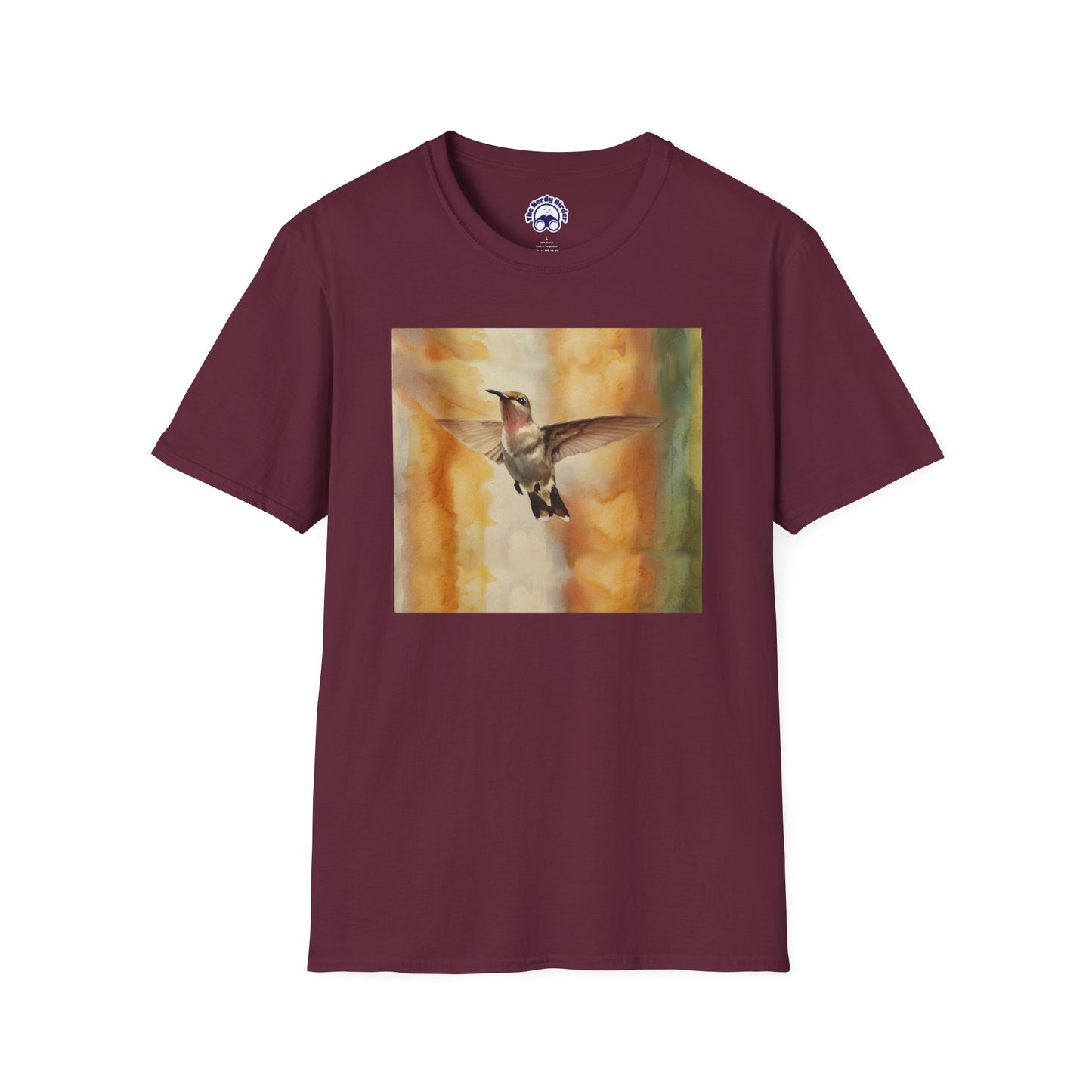 Hummingbird Watercolor T-Shirt, Nature Lover Gift, Birdwatching Shirt