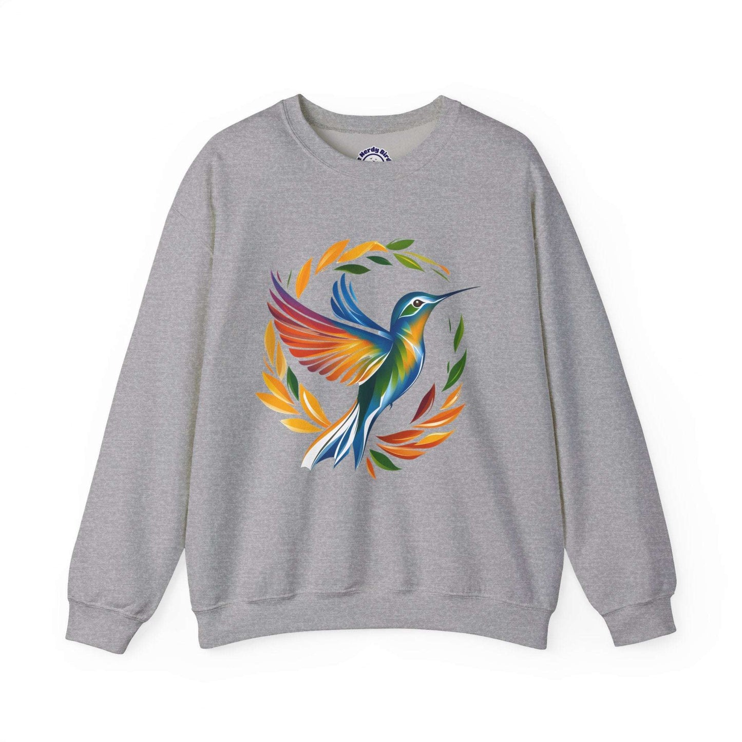 Hummingbird Rainbow Graphic Unisex Crewneck Sweatshirt