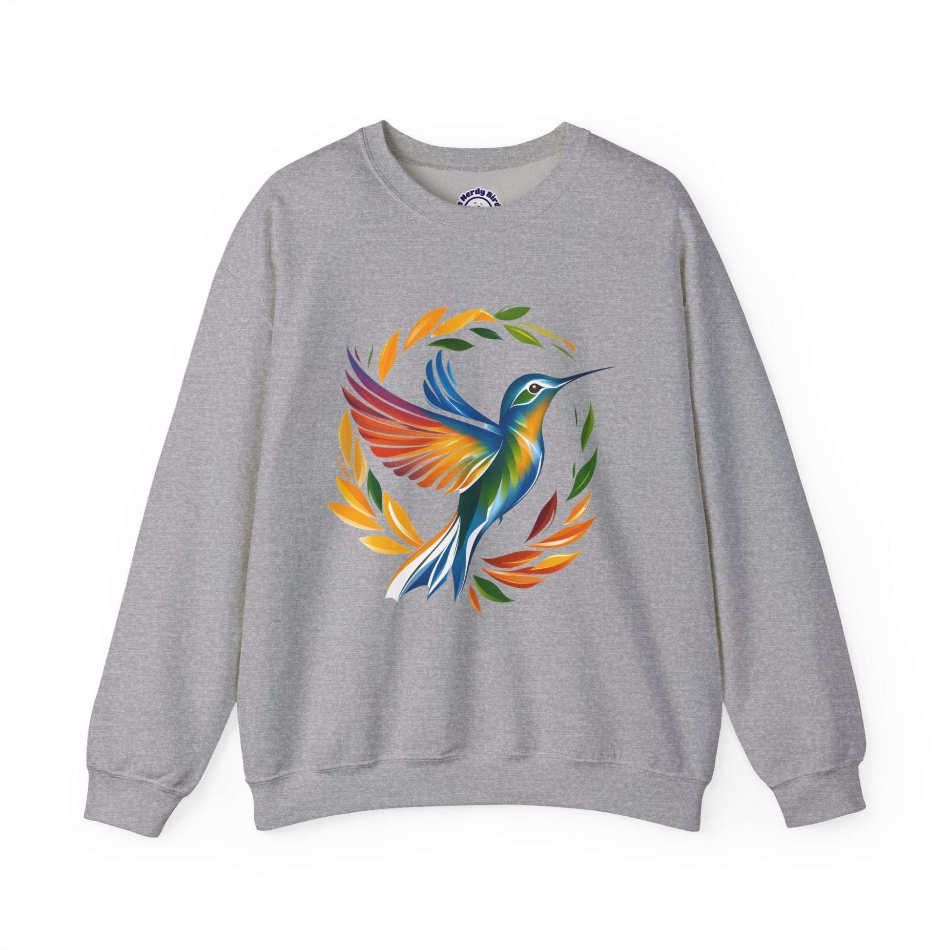Hummingbird Rainbow Graphic Unisex Crewneck Sweatshirt