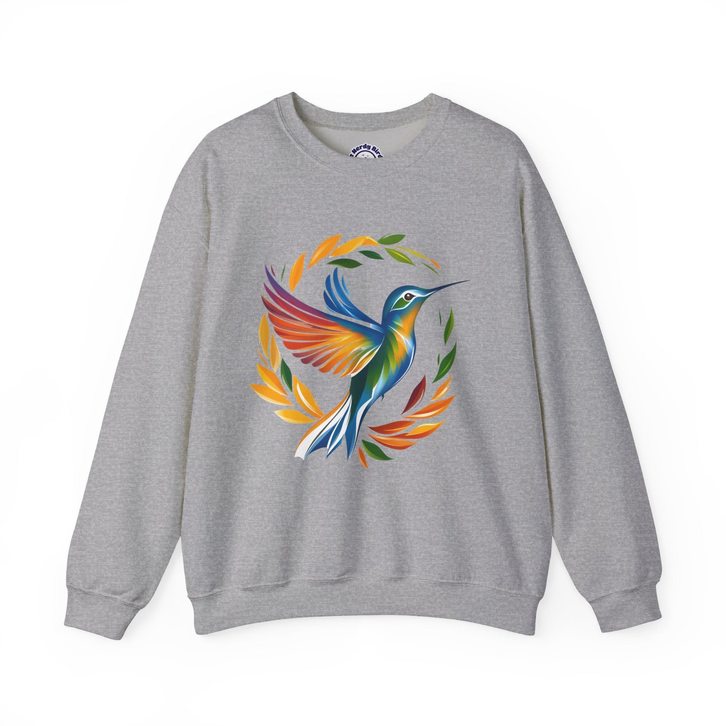 Hummingbird Rainbow Graphic Unisex Crewneck Sweatshirt