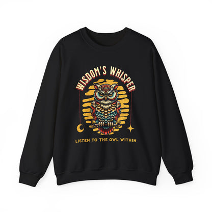 Wisdom's Whisper Owl Sweatshirt - Unisex Heavy Blend Crewneck
