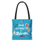 Easily Distracted by Birds Tote Bag in Teal - Fun and Quirky Bird Design for Bird Lovers