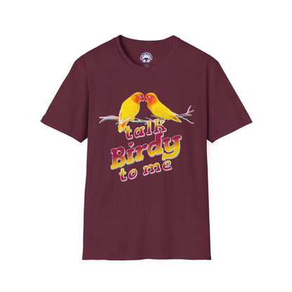 The Nerdy Birder - "Talk Birdy To Me" Unisex Softstyle T-Shirt - Nature Lover's Gift