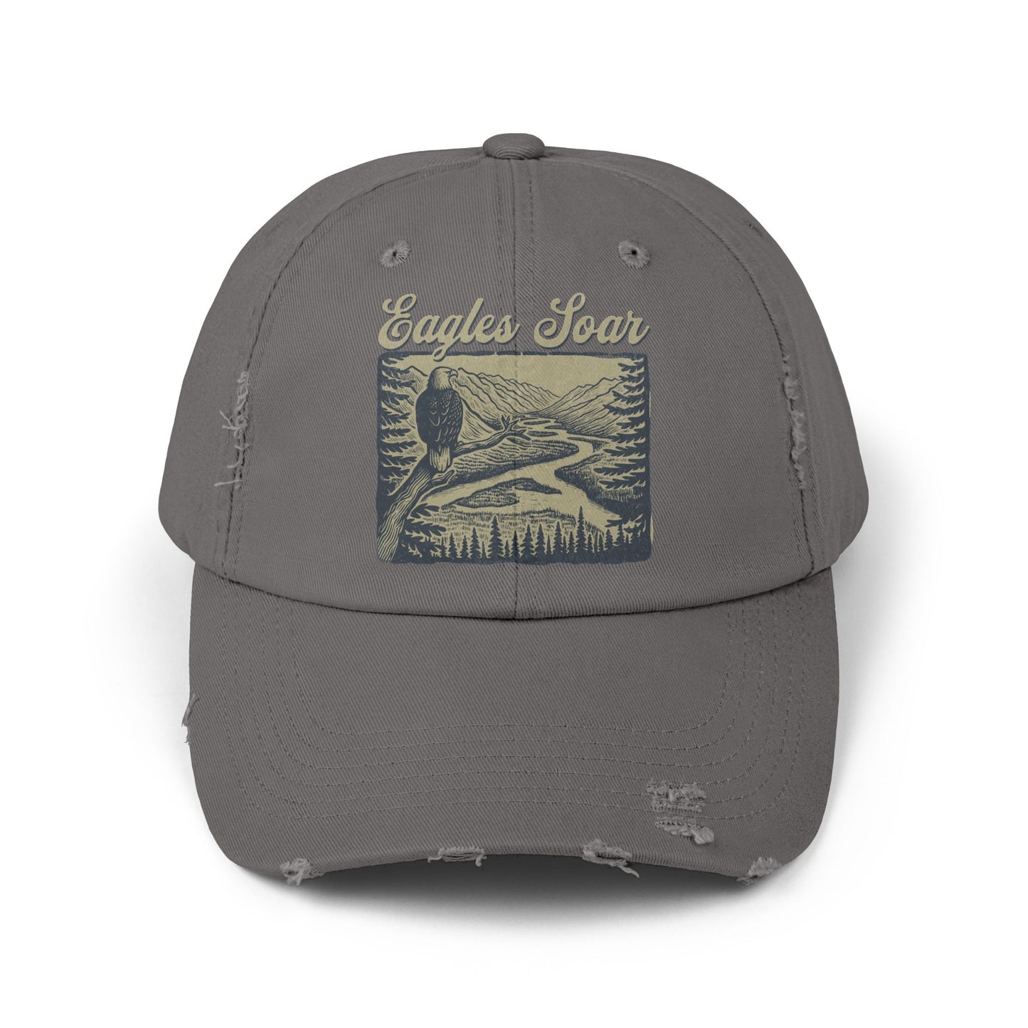 Eagles Soar Distressed Cap, Casual Hat for Bird Lovers, Unique Gift for Nature Enthusiasts, Trendy Apparel for Outdoor Adventures