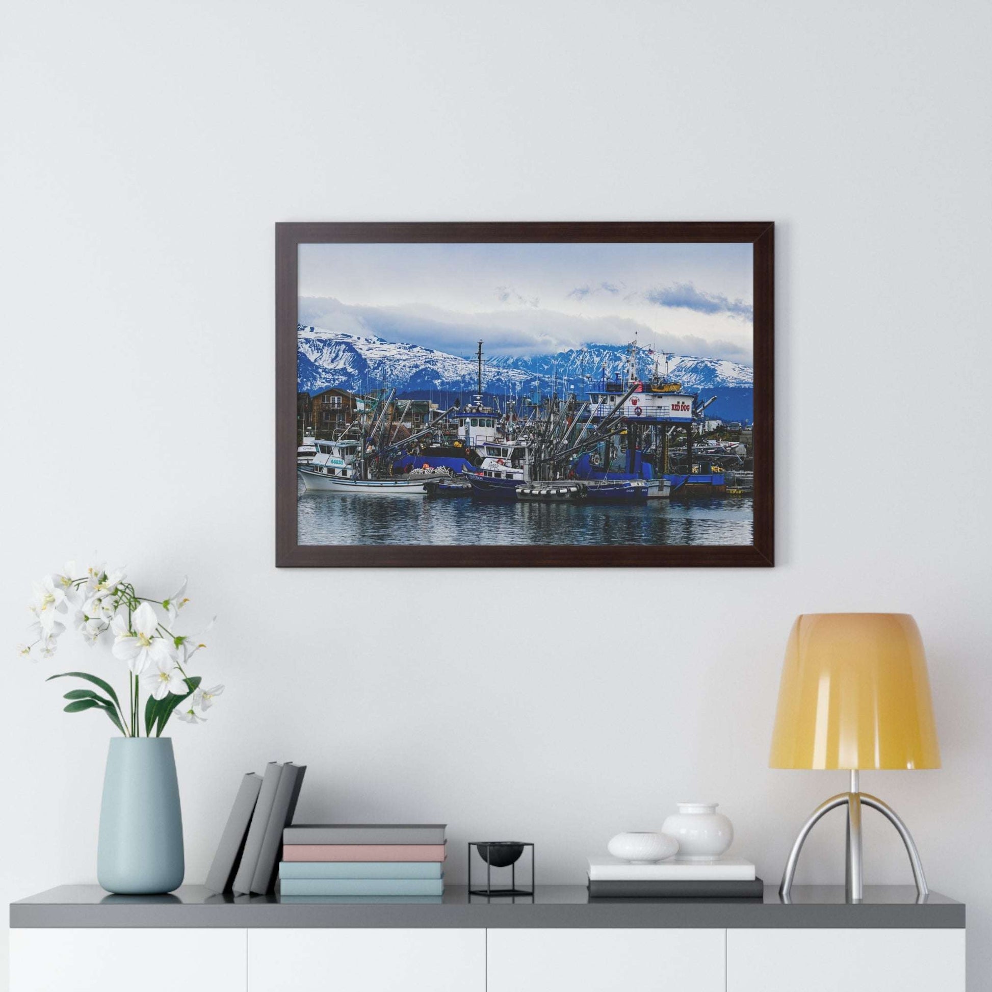 Scenic Harbor Framed Horizontal Poster - Nautical Wall Art for Home Decor