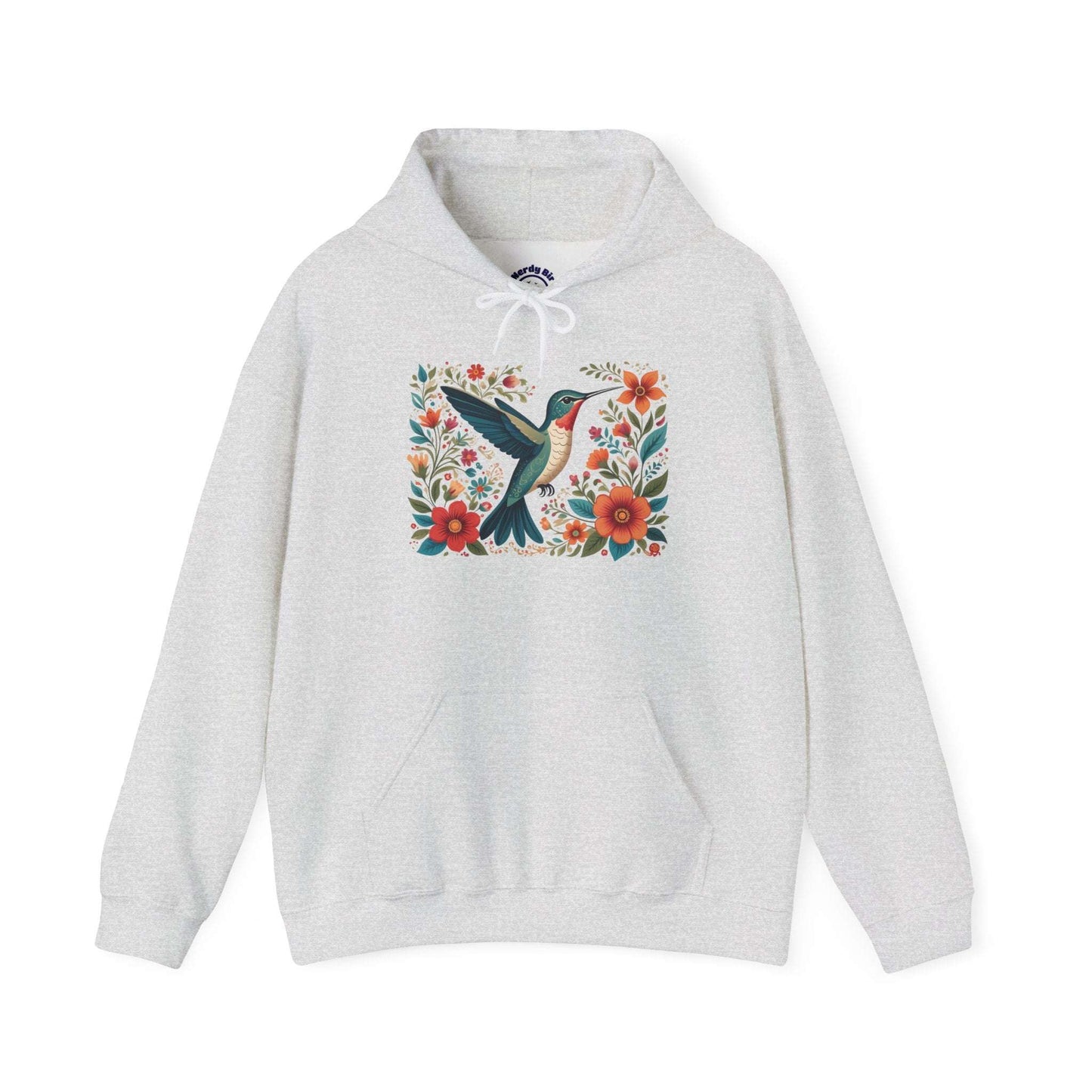 Hummingbird In Bloom Hoodie - Cozy Sweatshirt for Nature Lovers