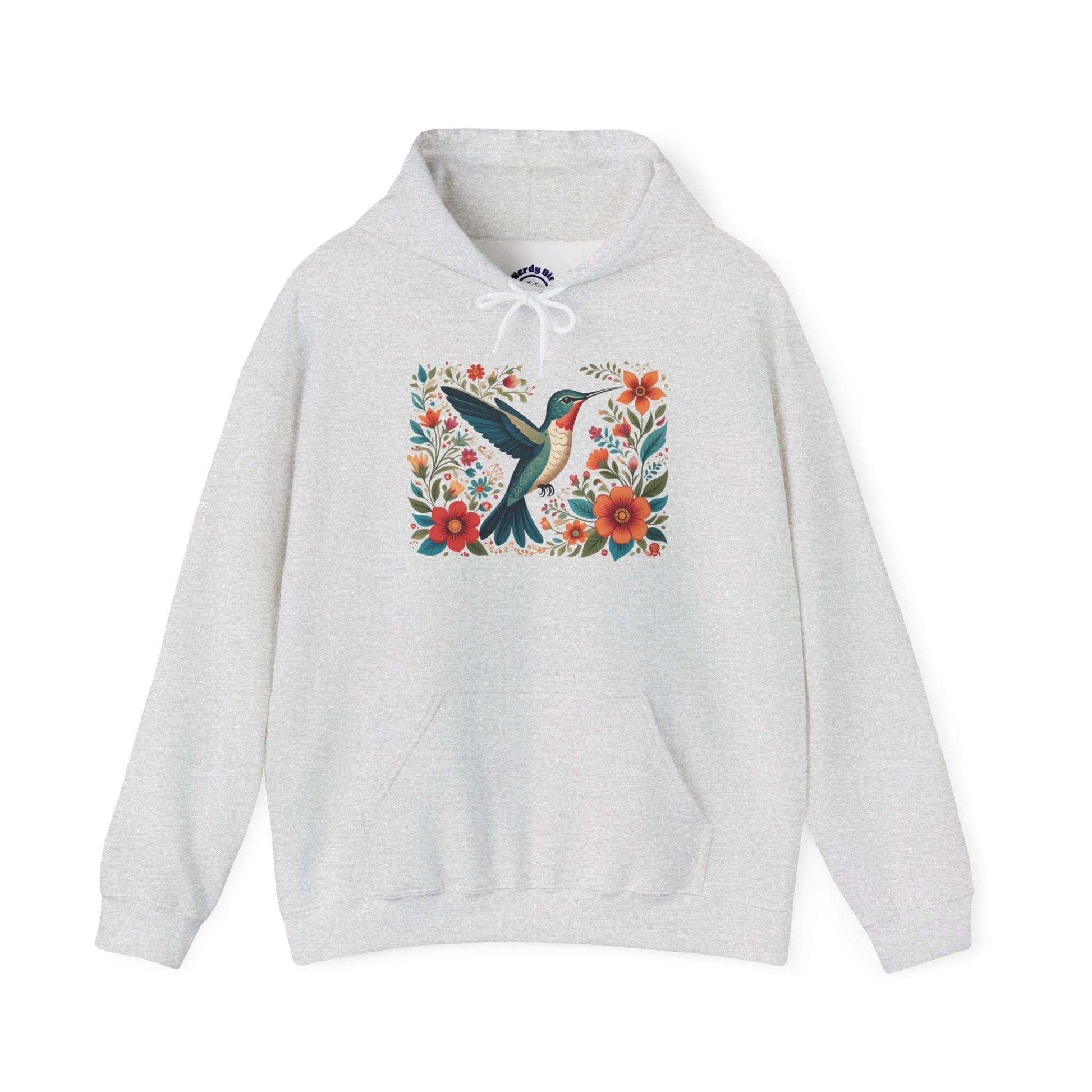 Hummingbird In Bloom Hoodie - Cozy Sweatshirt for Nature Lovers