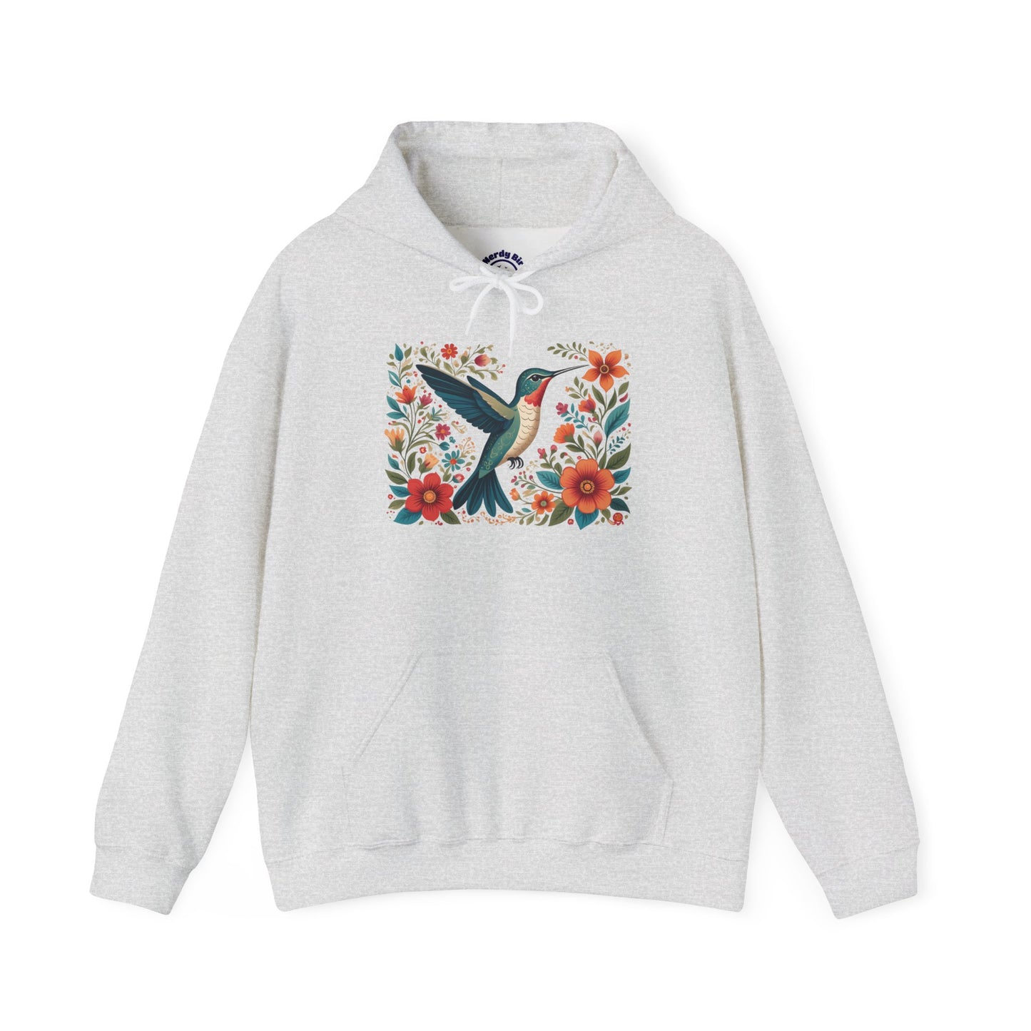 Hummingbird In Bloom Hoodie - Cozy Sweatshirt for Nature Lovers