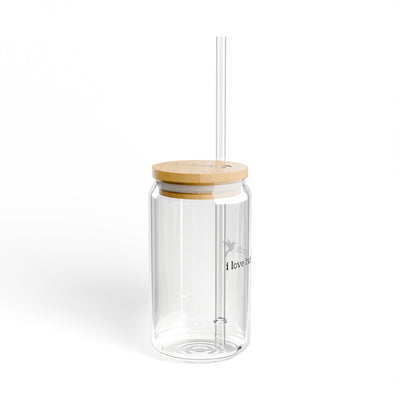 The Nerdy Birder I Love Hummingbirds 16oz Sipper Glass With Bamboo Lid