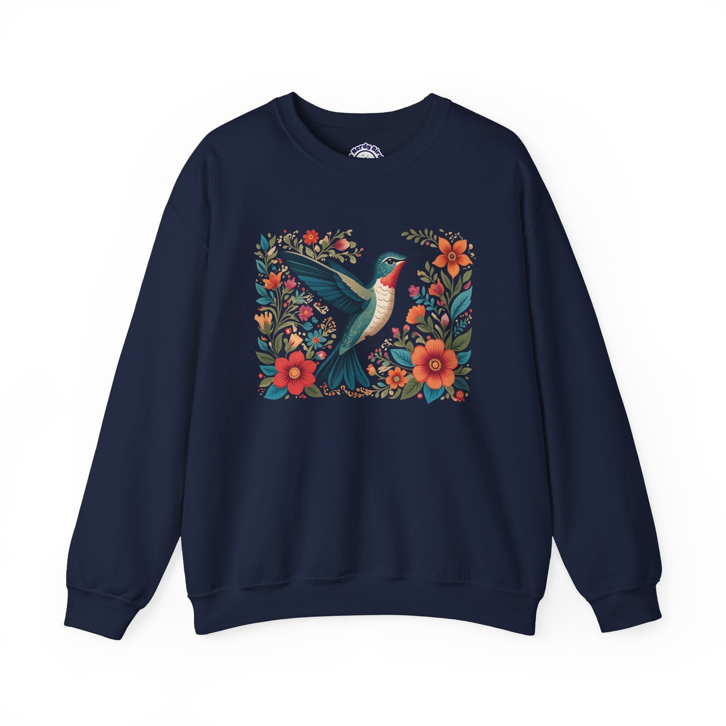 Hummingbird In Bloom Graphic Unisex Crewneck Sweatshirt
