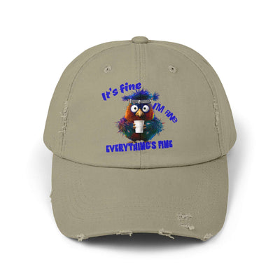 The Nerdy Birder It's Fine Everything's Fine e Vintage Style Hat - Unisex Distressed Cap
