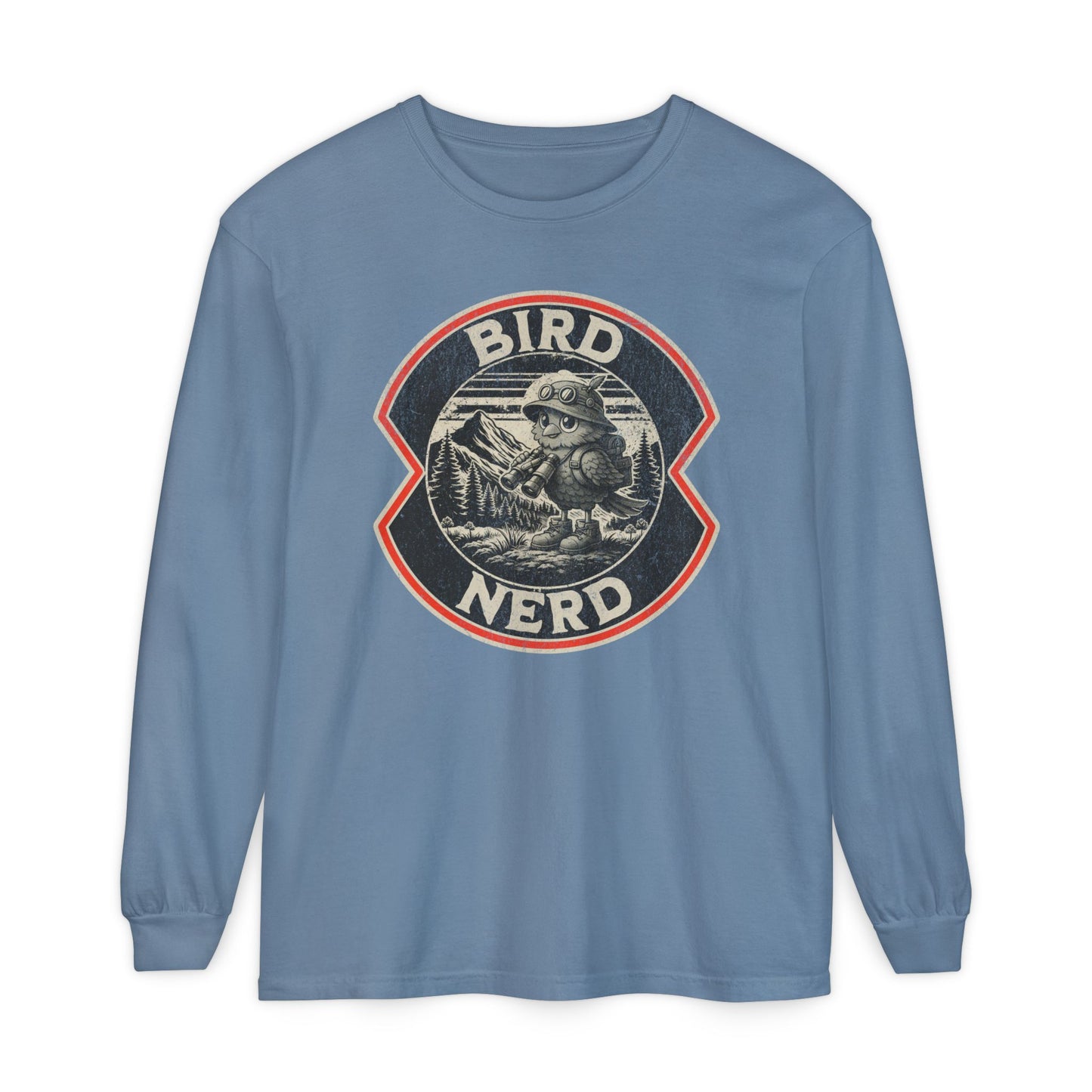 Bird Nerd Retro Long Sleeve Tee