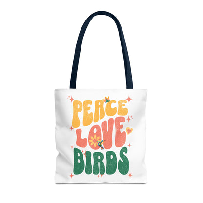 Peace Love Birds Tote Bag – Eco-Friendly Canvas Bag for Nature Lovers